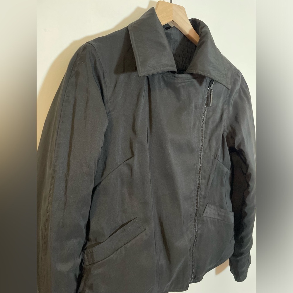 MYCRA PAC ONE Black Reversible Quilted Moto double Diagonal Zip Size 6-8 USA - Picture 4 of 15